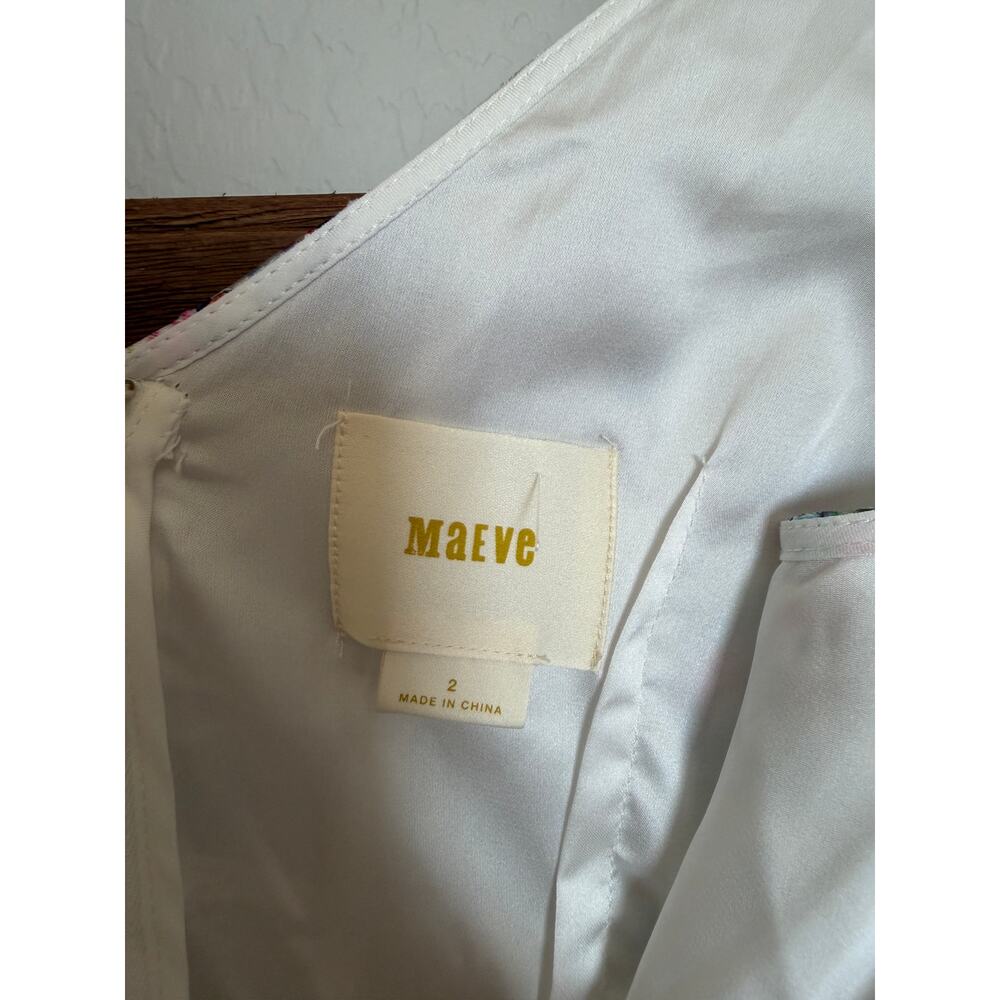 Anthropologie Maeve White Peony Garden Dress Ballet core Pastels Size 2 - Picture 4 of 7